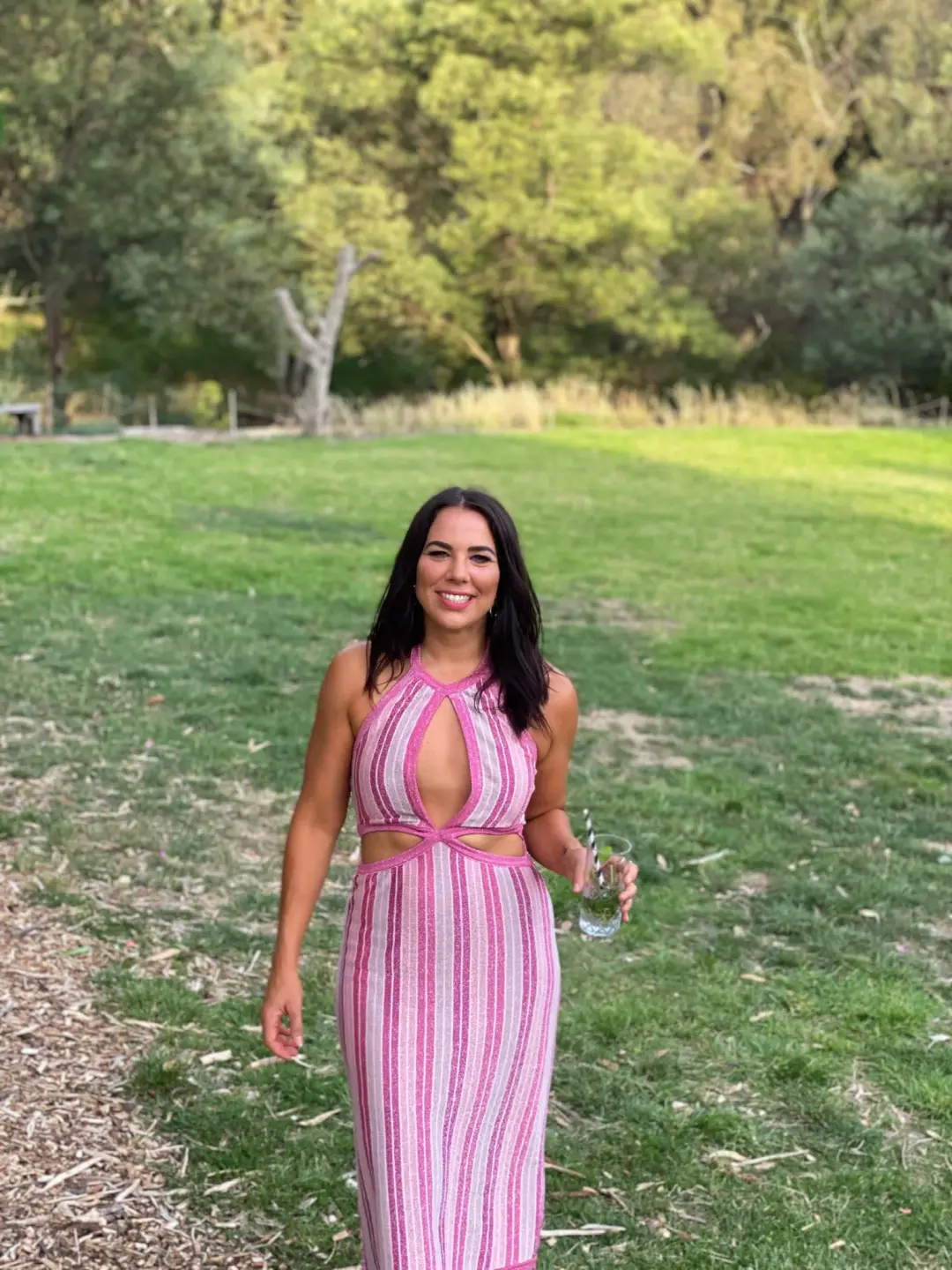 Suboo Beck Halter Cut Out Dress Pink Size XS for rent on The Volte - main image