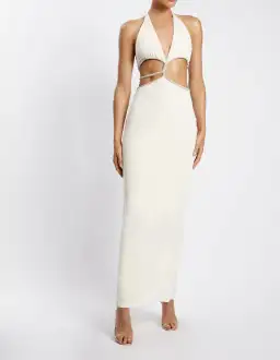 Meshki Nicha Diamante Cut Out Midi Dress White Size XS for rent on The Volte - image 1