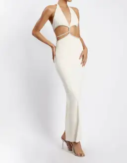 Meshki Nicha Diamante Cut Out Midi Dress White Size XS for rent on The Volte - image 4