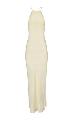 Michael Lo Sordo Hudson Bias Crystalline Maxi Dress Pale Yellow Size 4 for rent on The Volte - image 2