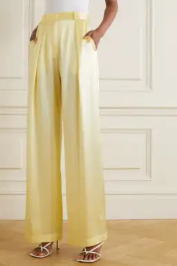 Michael Lo Sordo Relaxed Silk Boy Pants Pale Yellow Size AU 4 for rent on The Volte - image 2