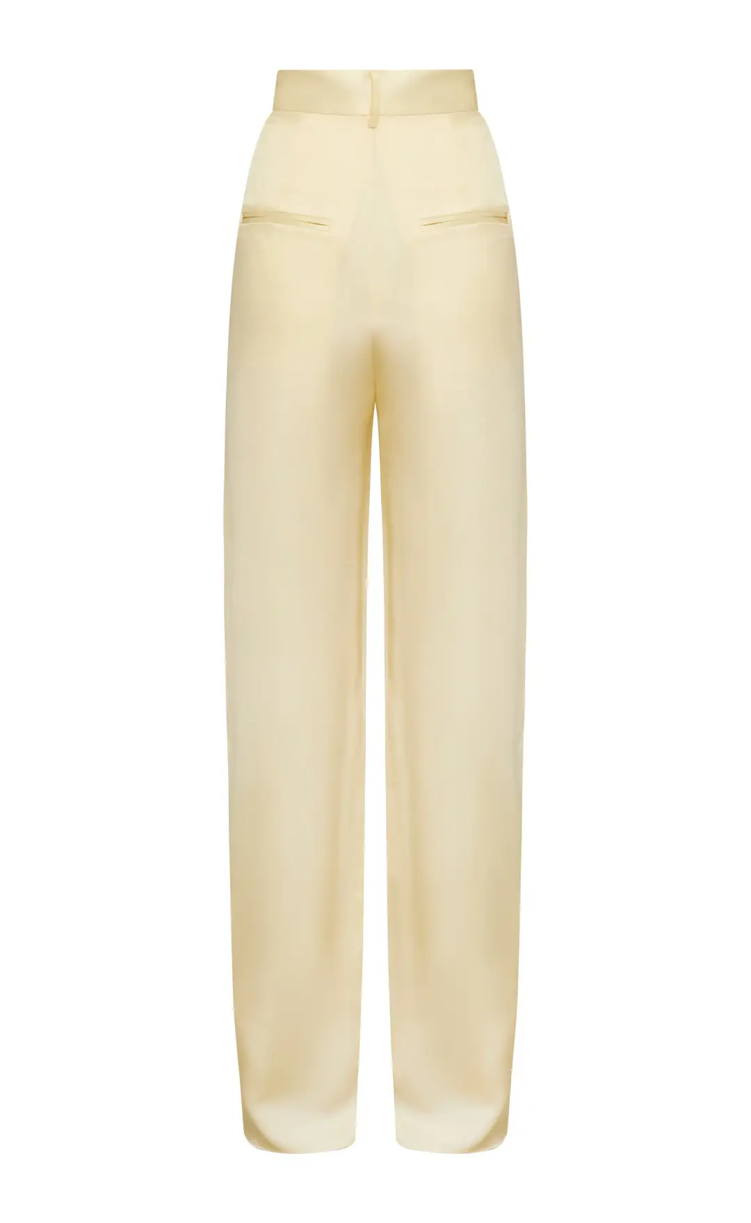 Michael Lo Sordo Relaxed Silk Boy Pants Pale Yellow Size AU 4 for rent on The Volte - main image