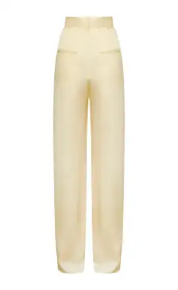 Michael Lo Sordo Relaxed Silk Boy Pants Pale Yellow Size AU 4 for rent on The Volte - image 5
