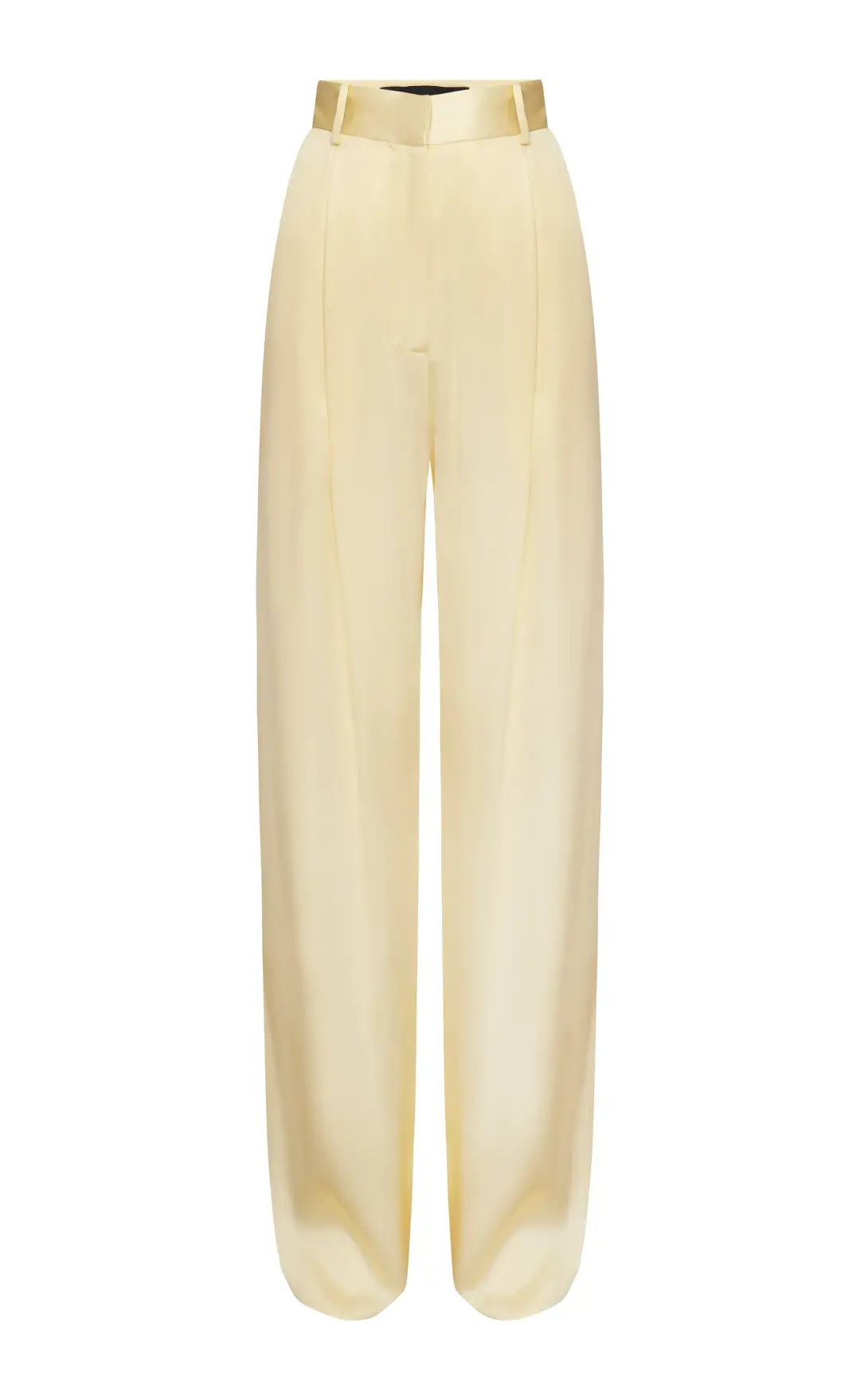 Michael Lo Sordo Relaxed Silk Boy Pants Pale Yellow Size AU 4 for rent on The Volte - main image