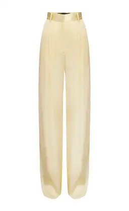 Michael Lo Sordo Relaxed Silk Boy Pants Pale Yellow Size AU 4 for rent on The Volte - image 4