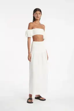 Sir the Label Lotte Bandeau & Alena Ruched Maxi Skirt Set White Size 1 for rent on The Volte - image 1