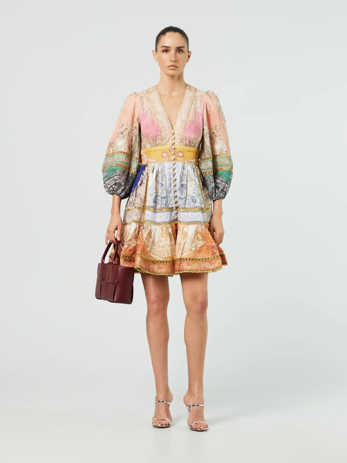 Zimmermann Anneke Lantern Mini Dress Spliced Size 0P / Au 6 - Image 1
