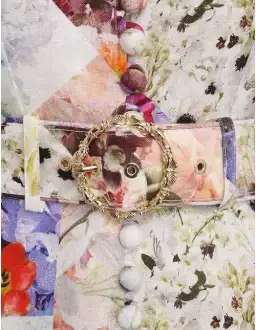 Zimmermann Prima Belted Mini Dress Patchwork Floral Print Size 0P/Au 6 for rent on The Volte - image 4