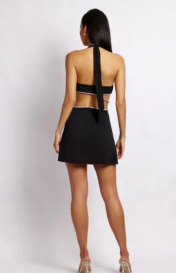 Meshki Nicha Halter Mini Dress With Cut Outs Black Size 6 - Image 3