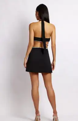 Meshki Nicha Halter Mini Dress With Cut Outs Black Size 6 for rent on The Volte - image 3