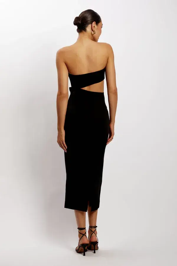 Meshki Diana Cut Out Black Maxi Dress Black Size 6 for rent on The Volte - main image