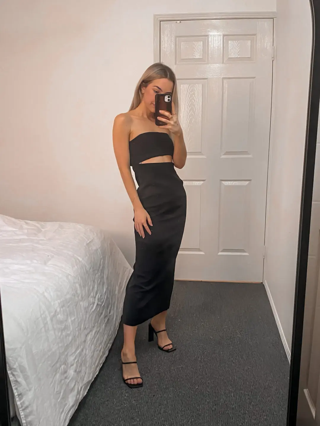 Meshki Diana Cut Out Black Maxi Dress Black Size 6 for rent on The Volte - main image