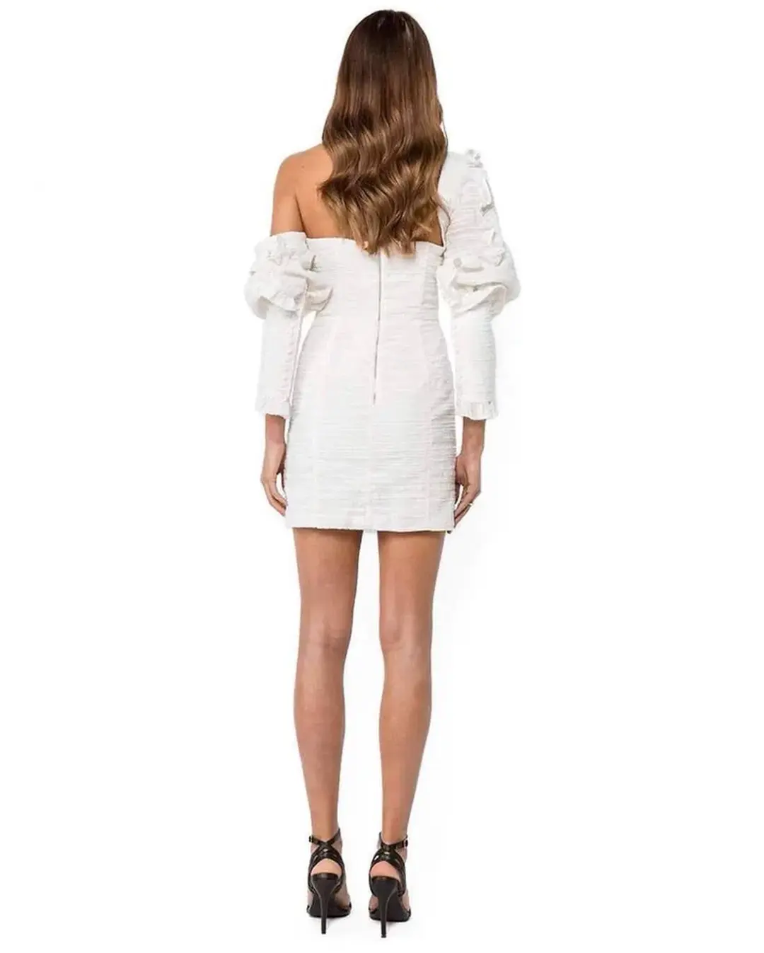 Asilio Asymmetric Mini Dress White Size 8 for rent on The Volte - main image