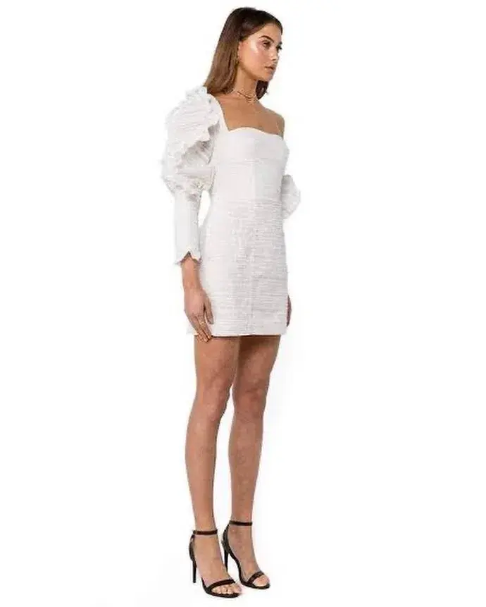 Asilio Asymmetric Mini Dress White Size 8 for rent on The Volte - main image