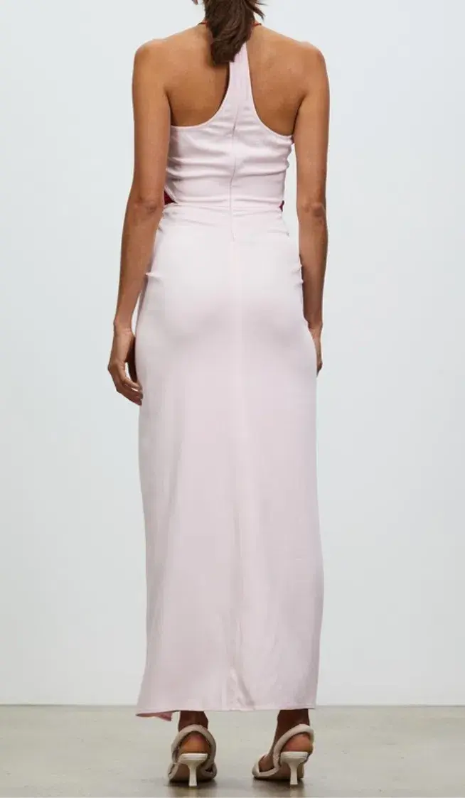 Christopher Esber Multi Panel Disconnect Ruched Halter Dress Pink SIze 10 for rent on The Volte - main image