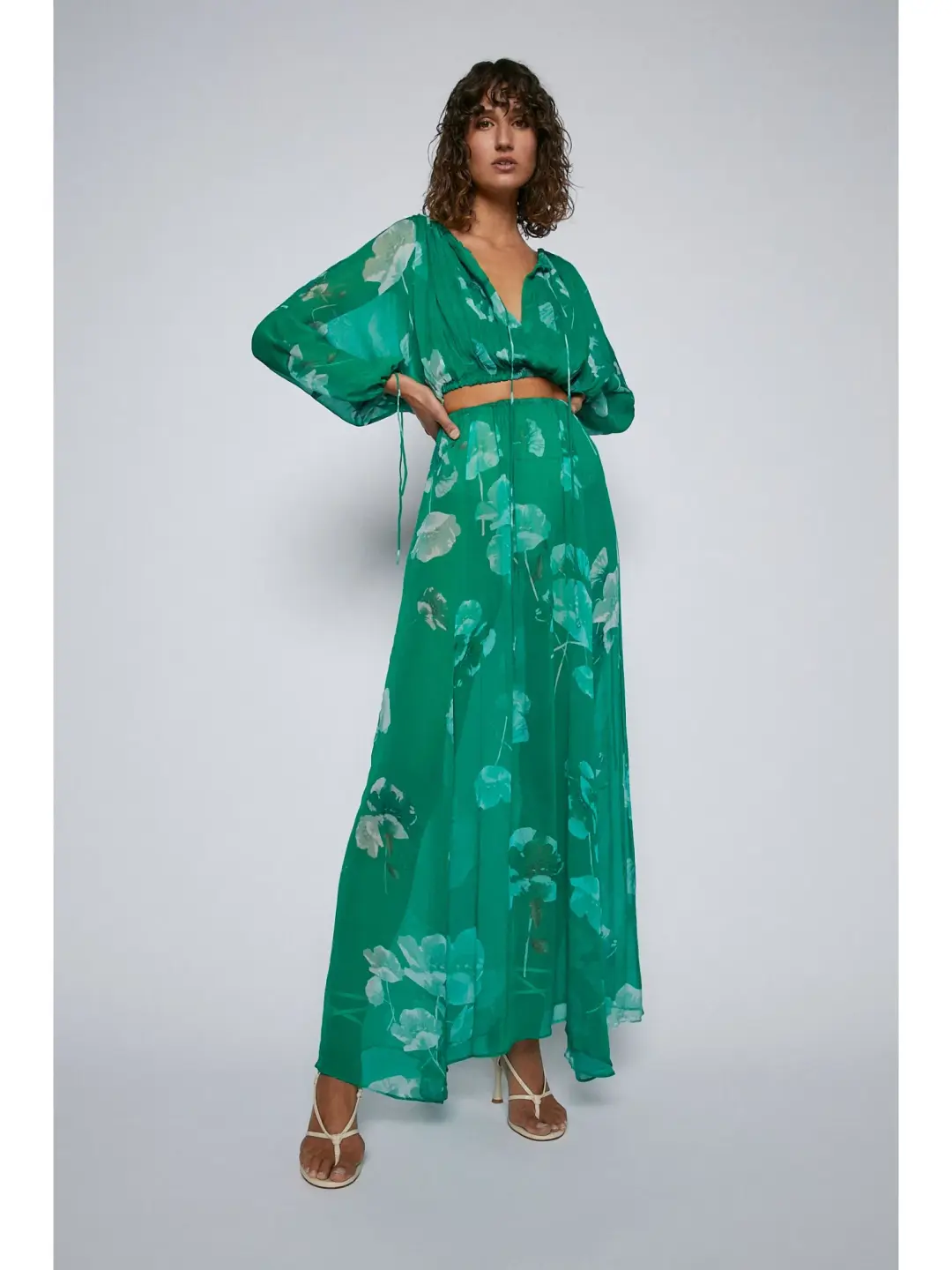 Scanlan Theodore Georgette Floral Set Kelly Green Size AU 8 for rent on The Volte - main image