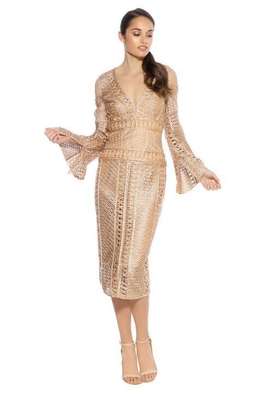 Thurley Sonnet Dress - Gold Size 10