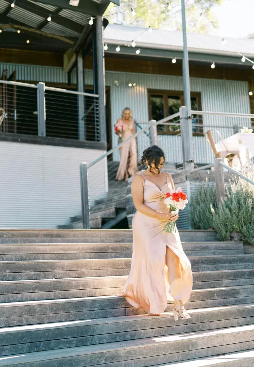 Shona Joy La Lune Cross Draped Maxi Dress Desert Rose Size 16 for rent on The Volte - main image