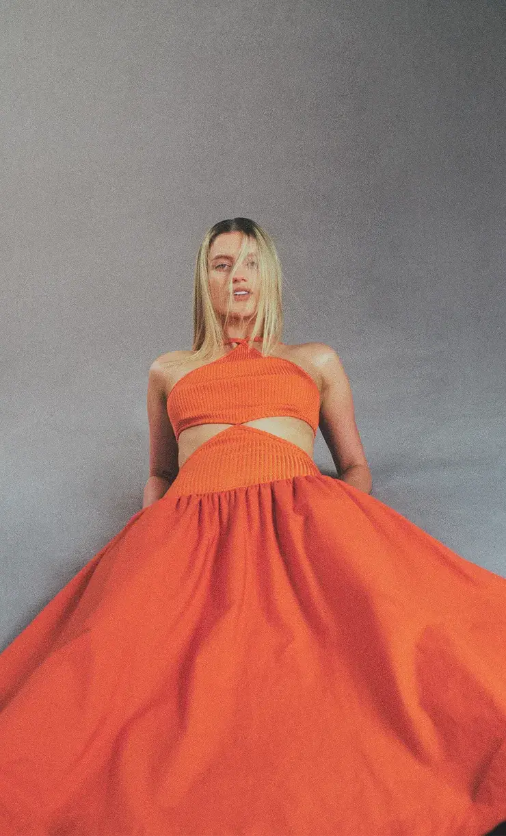 Bec & Bridge Ula Cut Out Maxi Dress Chilli Orange Size S / AU 8 for rent on The Volte - main image