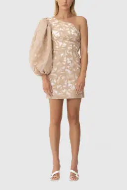 Keepsake the Label Parallel Mini Dress in Porcelain W Tan Size 12