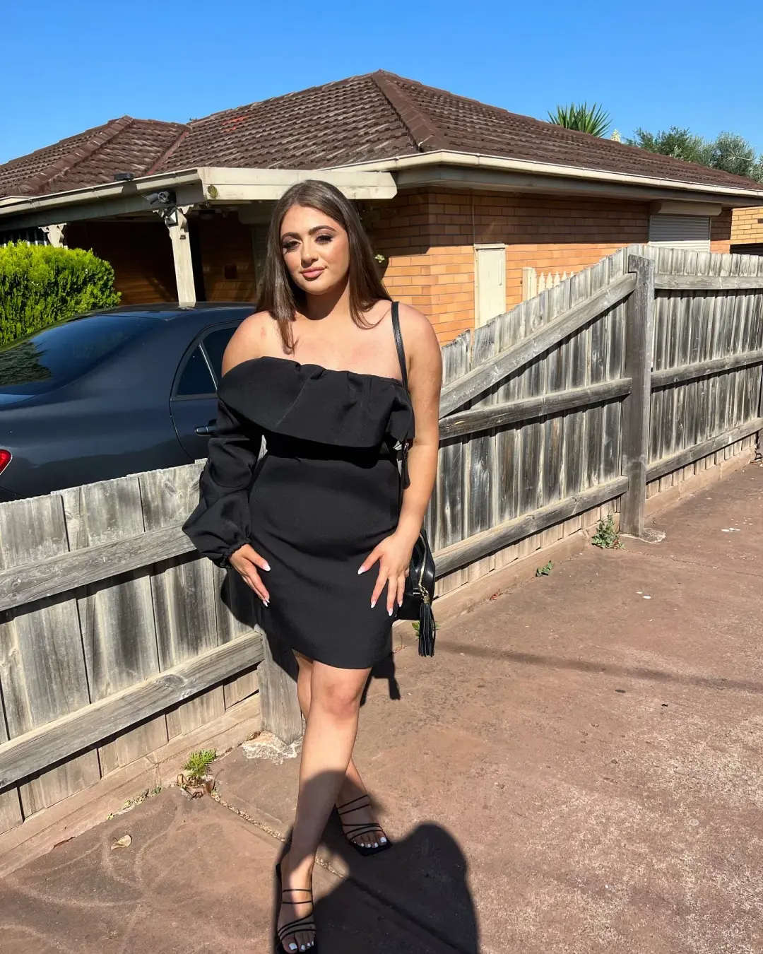 Bianca & Bridgett Camilla Dress Black Size 12 for rent on The Volte - main image