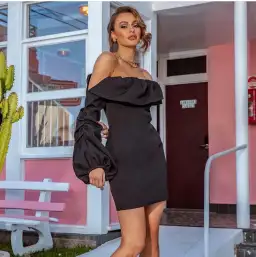 Bianca & Bridgett Camilla Dress Black Size 12 for rent on The Volte - image 1