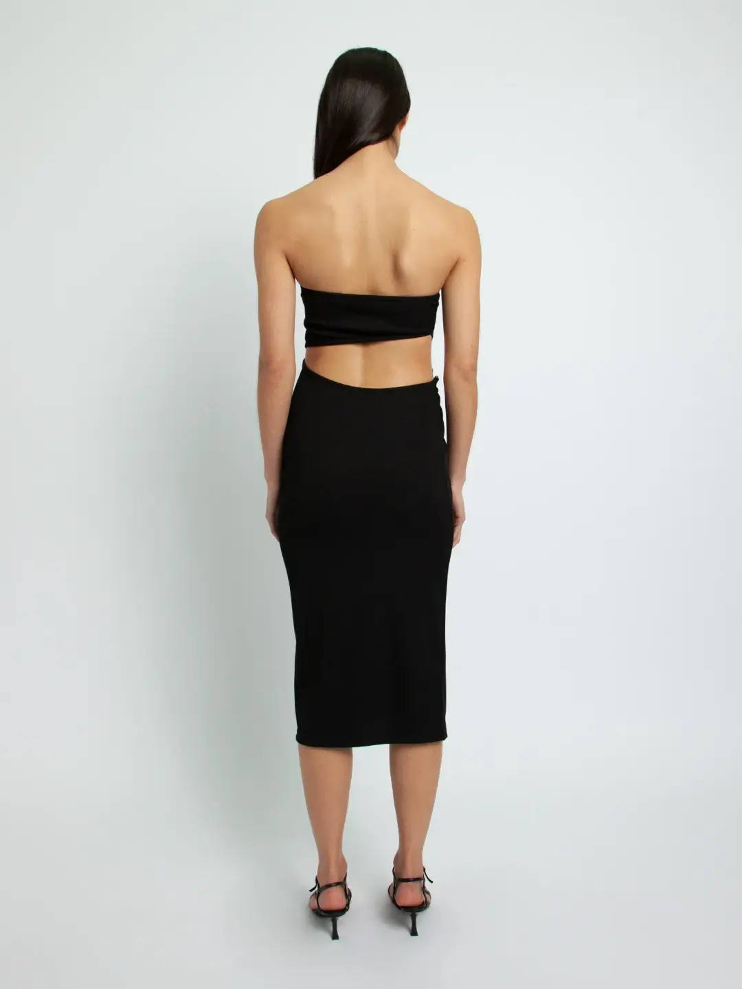 Christopher Esber Strapless Moonstone Dress Black Size 8 for rent on The Volte - main image