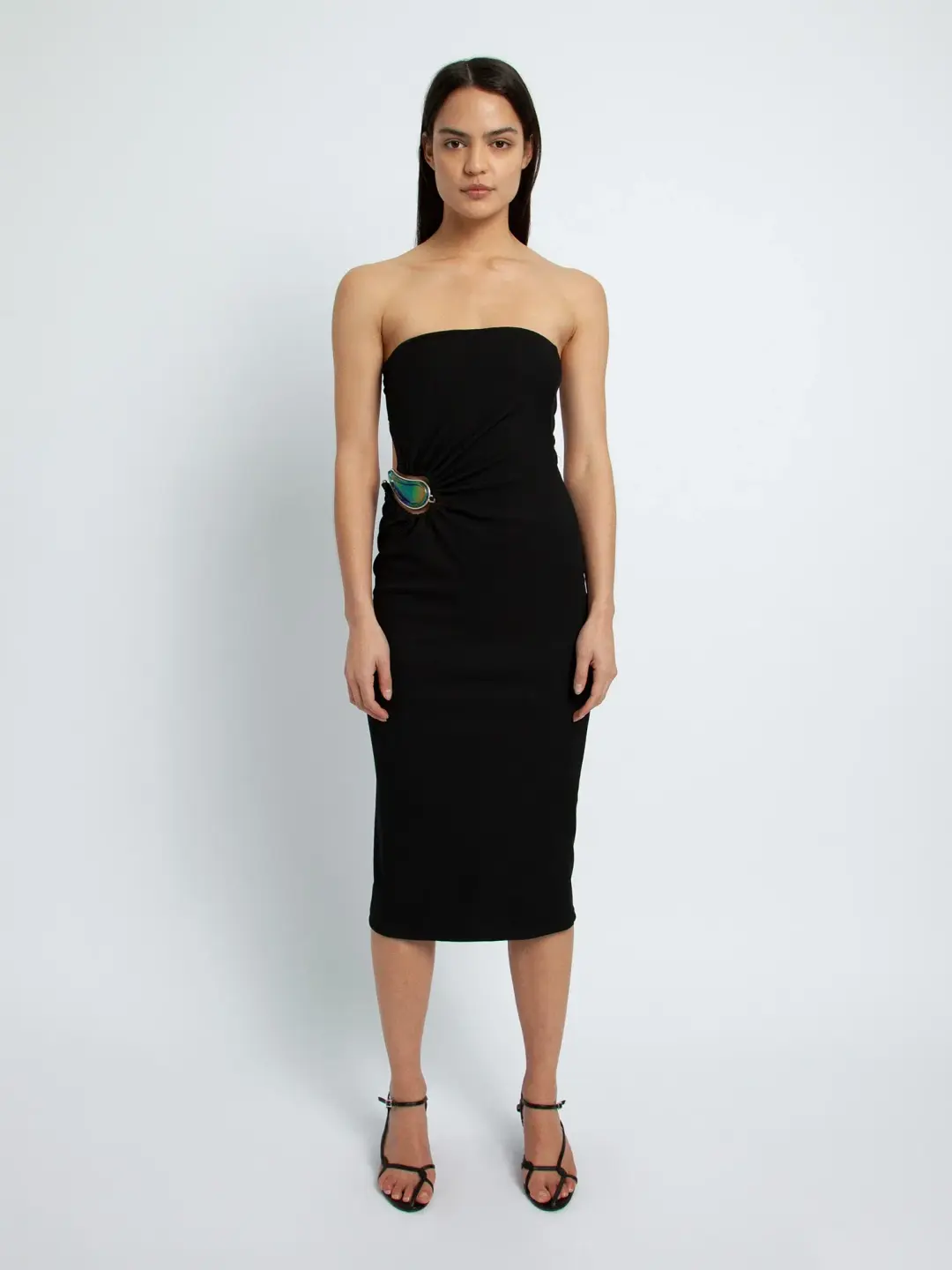 Christopher Esber Strapless Moonstone Dress Black Size 8 for rent on The Volte - main image