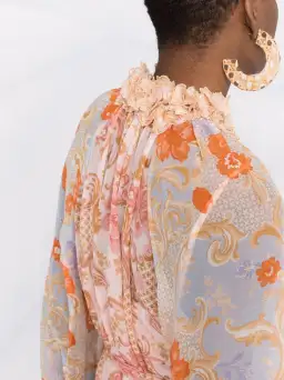 Zimmermann Postcard Lantern Floral Mini Dress Mixed Swirl Floral Size 1 / Au 10 for rent on The Volte - image 3