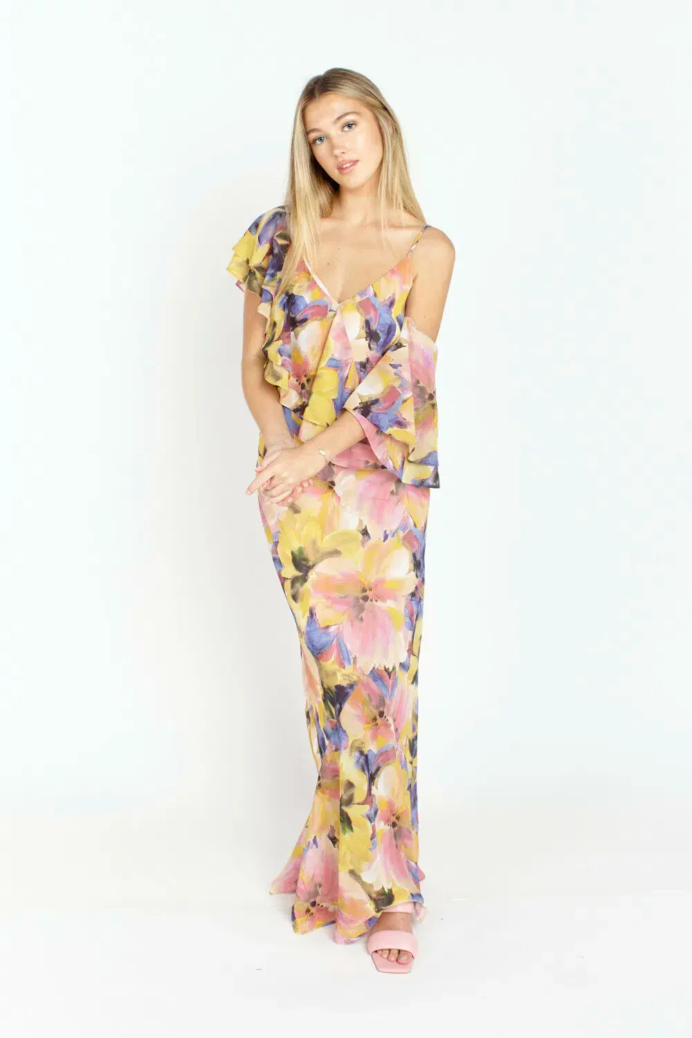 Ruby Marina Gown in Maude Floral Print Size 8 for rent on The Volte - main image