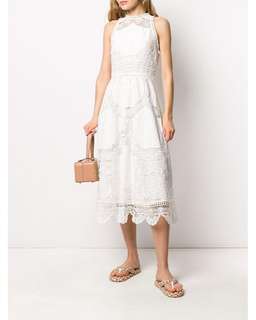 Zimmermann Bonita Crochet Embroidered Midi Dress Ivory Size 0 / AU 8 for rent on The Volte - image 2