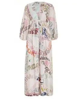 Zimmermann Ladybeetle Midi Dress Word PrintSize 0 / AU 8 for rent on The Volte - image 2