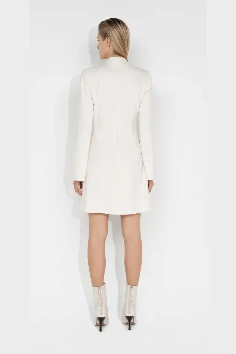 Cue Ivory Twist Front Dress in Ecru Cream Size 10 for rent on The Volte - main image