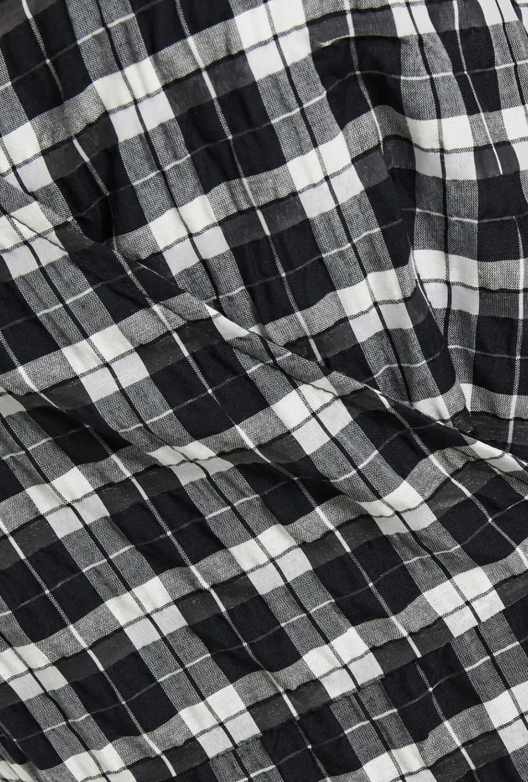 Ganni Seersucker Check Wrap Dress Print Size 8 for rent on The Volte - main image