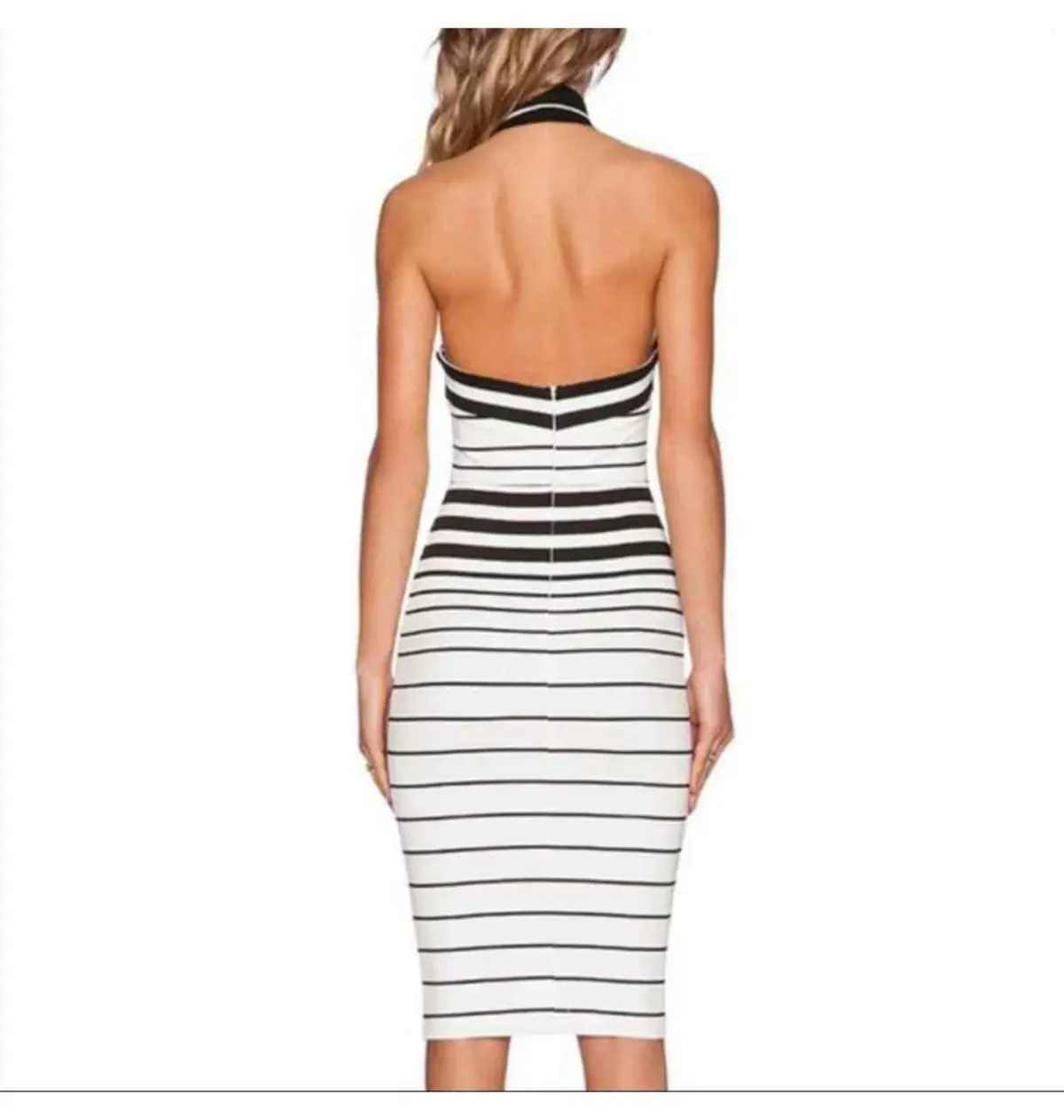 Bec & Bridge Zodiac Halter Dress Stripe Size AU 8 - Image 3