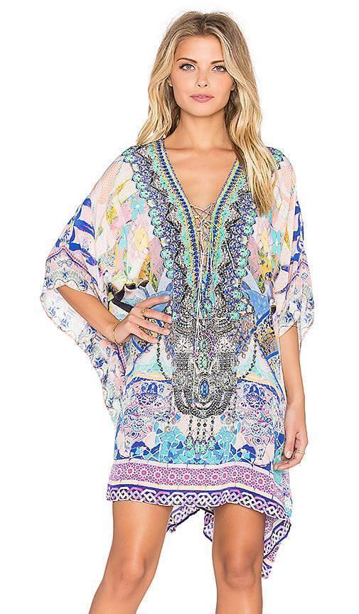 Camilla Gaudi Tribute Short Lace Up Kaftan Size 10 - Image 1