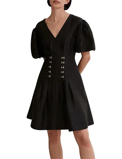Country Road Cinched Mini Dress Black Size 8 for rent on The Volte - main image