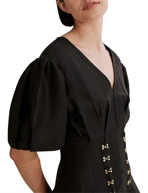 Country Road Cinched Mini Dress Black Size 8 - Image 3