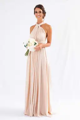 Model Chic Luxe Satin Multi-Way Infinity Dress Nude Size 10 for rent on The Volte - image 4