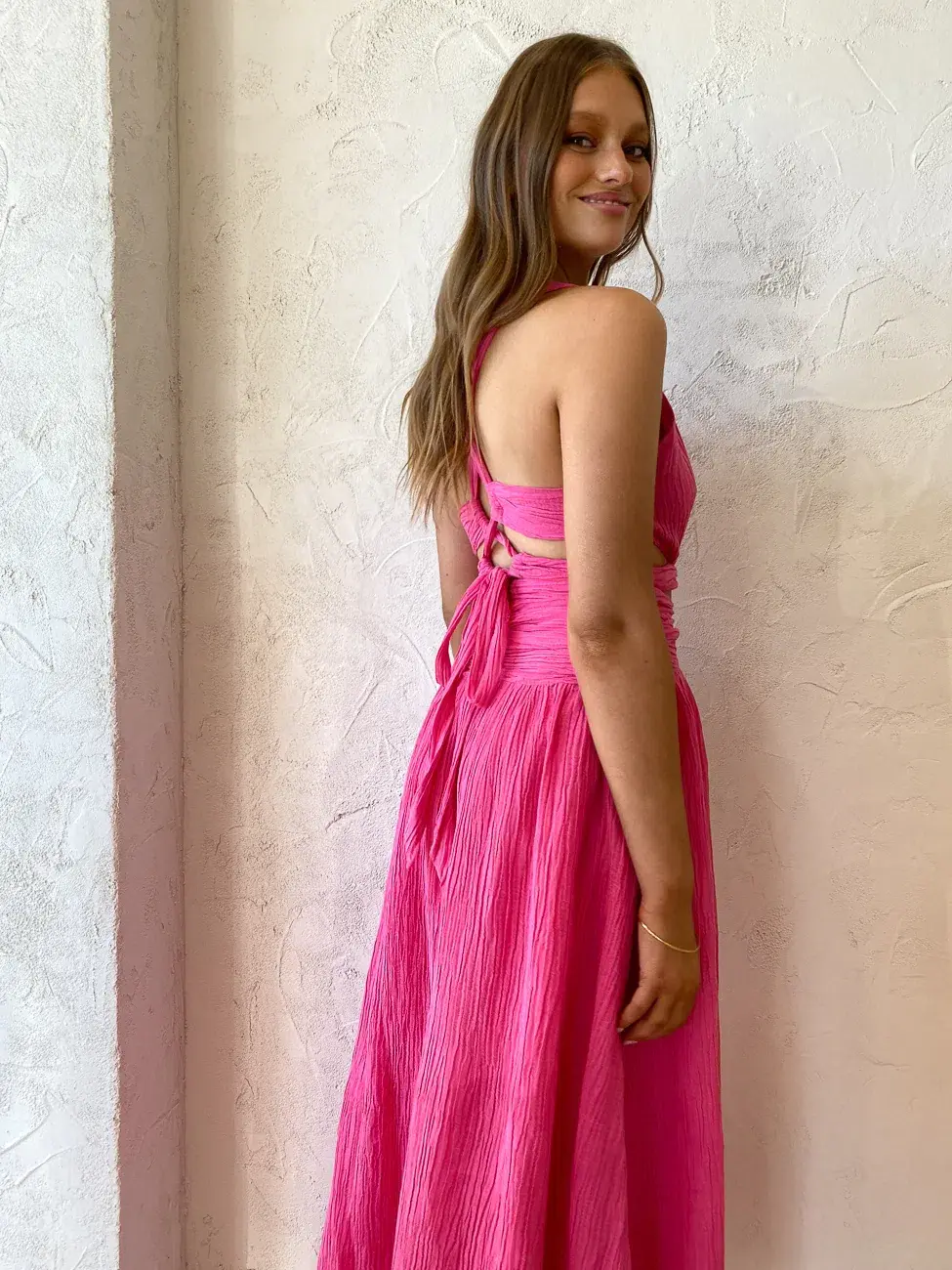 Issy Hoops Dress in Blossom Pink Size 8 for rent on The Volte - main image