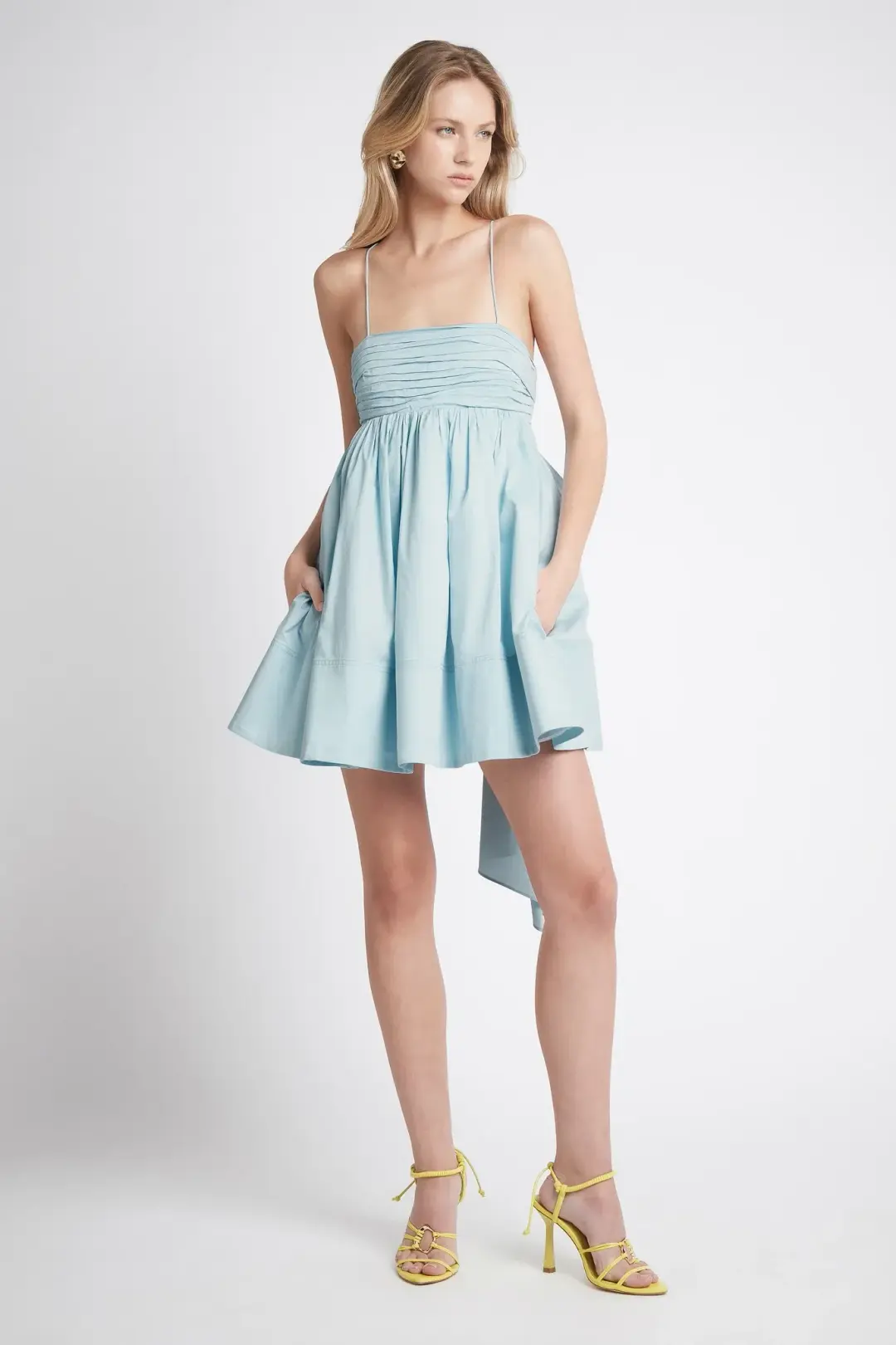 Aje Cantina Mini Bow Back Dress in Ice Blue Size 10 for rent on The Volte - main image