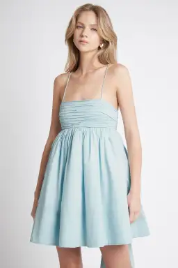 Aje Cantina Mini Bow Back Dress in Ice Blue Size 10 for rent on The Volte - image 2
