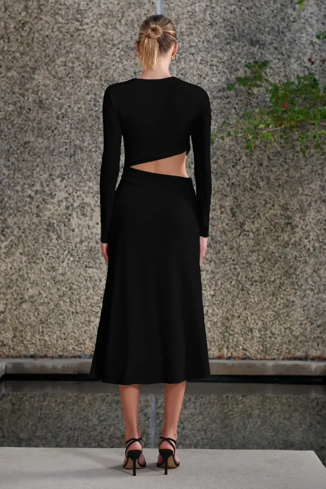 Misha Arma Midi Dress Black Size 10 for rent on The Volte - main image