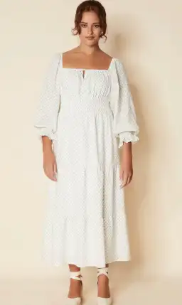 Faithfull the Brand Dariya Midi Dress White Size 10 for rent on The Volte - image 1