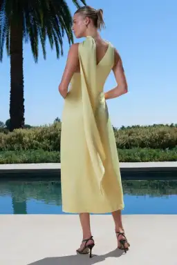 MISHA Estra Midi Dress Venetian Gold Size 8 for rent on The Volte - image 2