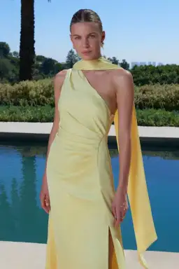 MISHA Estra Midi Dress Venetian Gold Size 8 for rent on The Volte - image 3