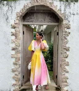 Aje Cloud Burst Midi Dress Multi Size 8 / S for rent on The Volte - image 1