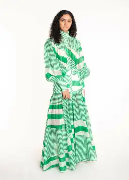 Mackenzie Mode Long Sleeve Striped Maxi Dress Print Size 14