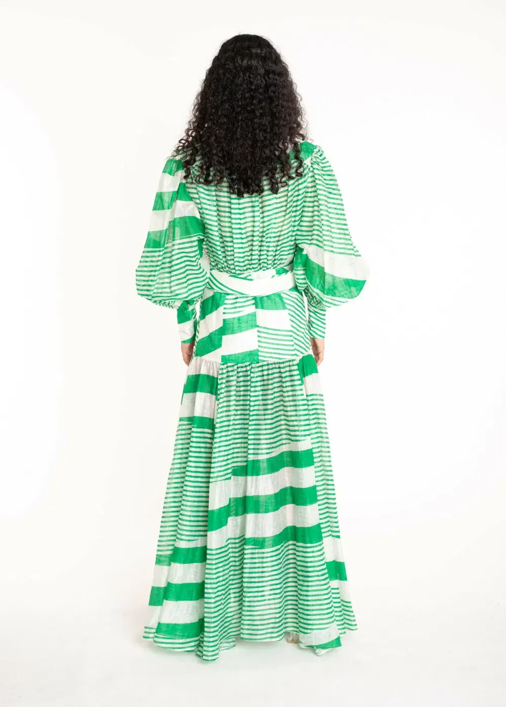 Mackenzie Mode Long Sleeve Striped Maxi Dress Print Size 14 - Image 5