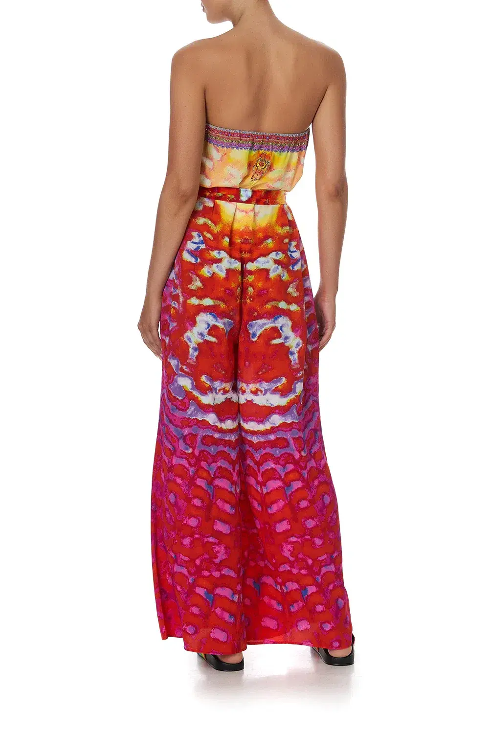 Camilla Banshee Beckons Tie Waist Strapless Jumpsuit Print Size 6 for rent on The Volte - main image